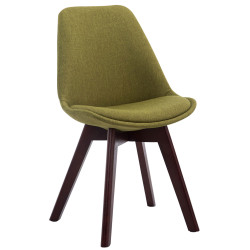 Silla De Comedor Borneo V2 En Tela Verde,Nogal