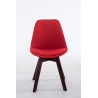 Silla De Comedor Borneo V2 En Tela Rojo,Nogal