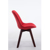 Silla De Comedor Borneo V2 En Tela Rojo,Nogal