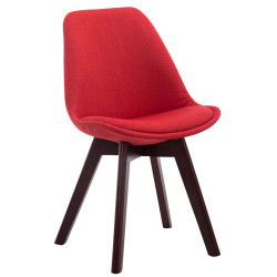 Silla De Comedor Borneo V2 En Tela Rojo,Nogal