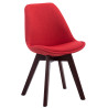 Silla De Comedor Borneo V2 En Tela Rojo,Nogal