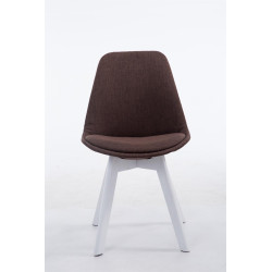 Silla De Comedor Borneo V2 En Tela Marrón,Blanco