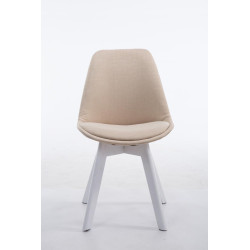 Silla De Comedor Borneo V2 En Tela Crema,Blanco