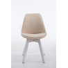 Silla De Comedor Borneo V2 En Tela Crema,Blanco