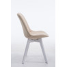 Silla De Comedor Borneo V2 En Tela Crema,Blanco