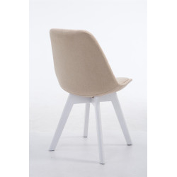 Silla De Comedor Borneo V2 En Tela Crema,Blanco