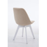 Silla De Comedor Borneo V2 En Tela Crema,Blanco