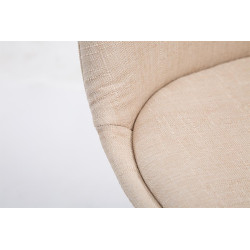 Silla De Comedor Borneo V2 En Tela Crema,Blanco