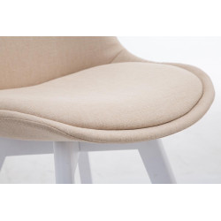 Silla De Comedor Borneo V2 En Tela Crema,Blanco