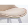 Silla De Comedor Borneo V2 En Tela Crema,Blanco