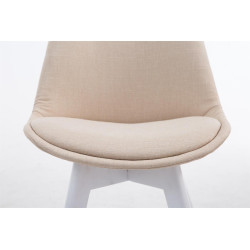 Silla De Comedor Borneo V2 En Tela Crema,Blanco