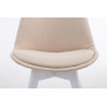 Silla De Comedor Borneo V2 En Tela Crema,Blanco