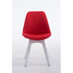 Silla De Comedor Borneo V2 En Tela Rojo,Blanco