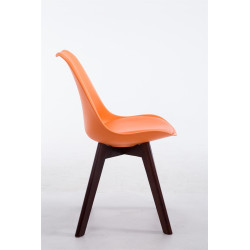 Silla De Comedor Borneo V2 Naranja,Nogal