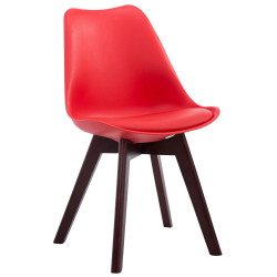 Silla De Comedor Borneo V2 Rojo,Nogal