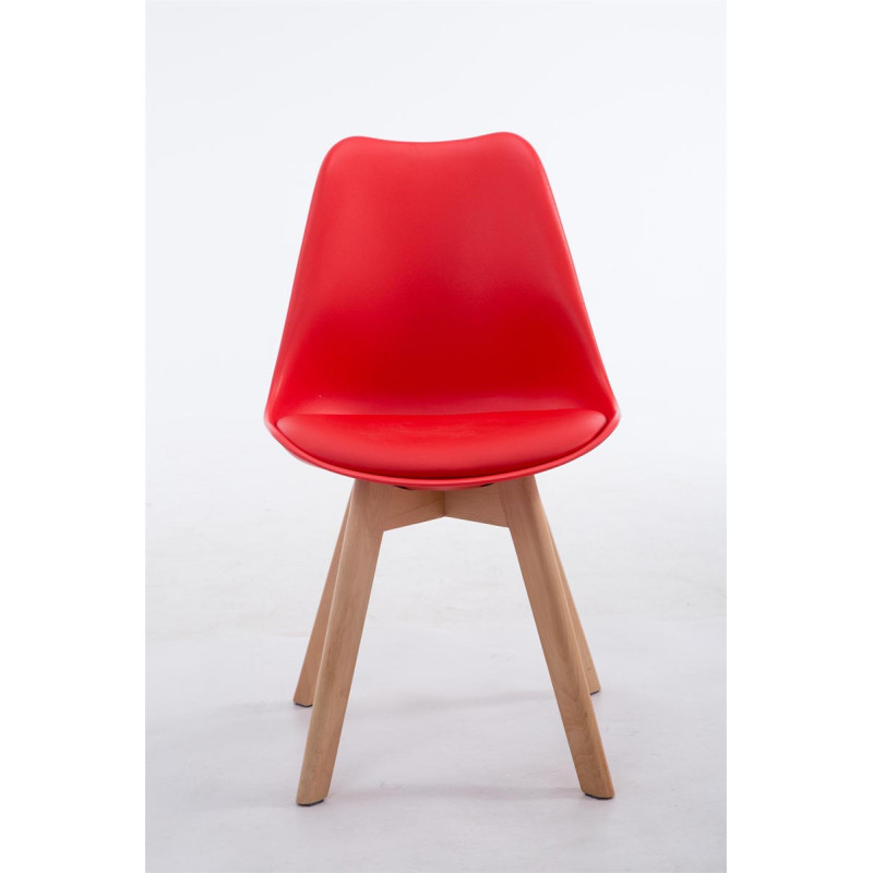 Silla De Comedor Borneo V2 Rojo,Natural