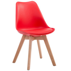 Silla De Comedor Borneo V2 Rojo,Natural
