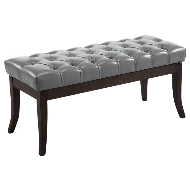 Taburete Recibidor Ramses En Madera Oscura Gris,100 cm
