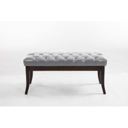 Taburete Recibidor Ramses En Madera Oscura Gris,100 cm