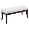 Taburete Recibidor Ramses En Madera Oscura Blanco,100 cm