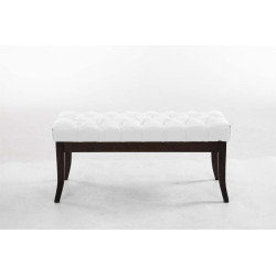 Taburete Recibidor Ramses En Madera Oscura Blanco,100 cm