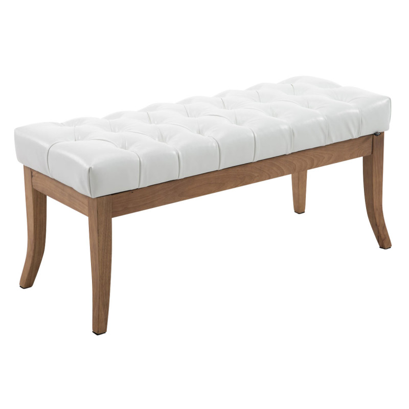 Banco Recibidor Ramses En Madera Clara Blanco,100 cm