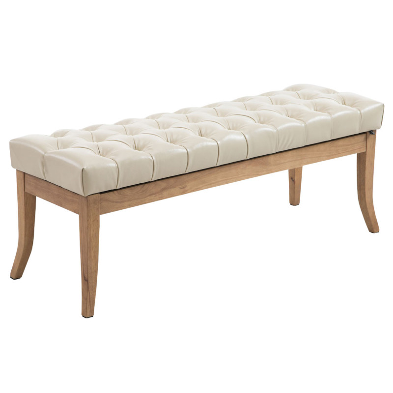 Banco Recibidor Ramses En Madera Clara Crema,120 cm