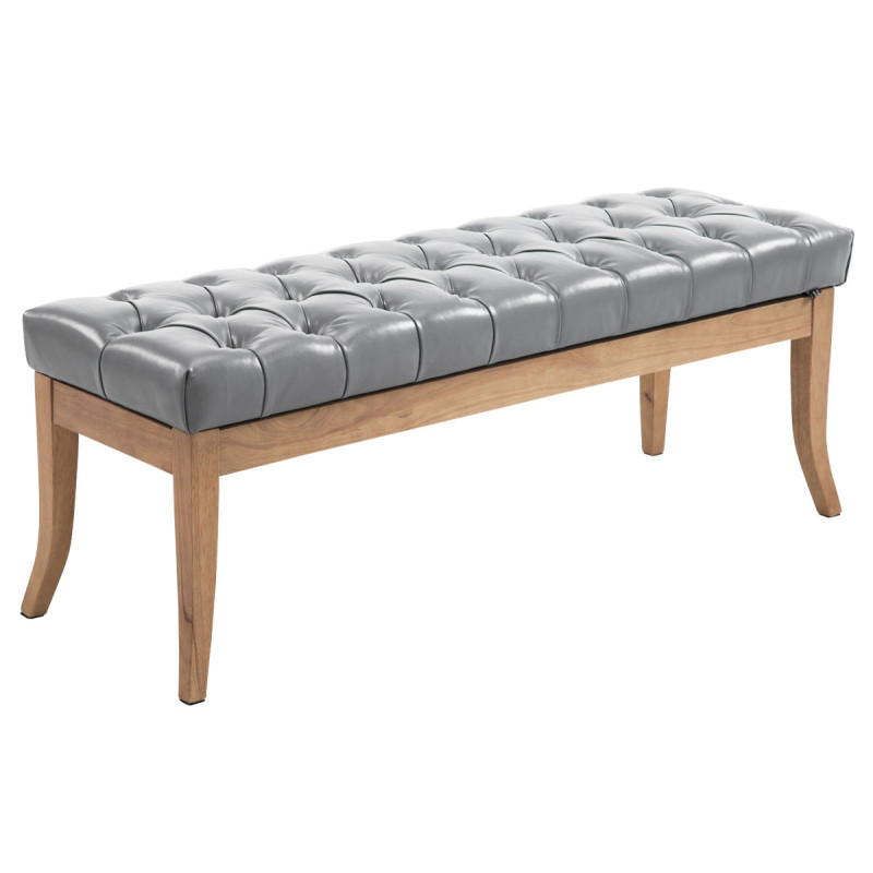 Banco Recibidor Ramses En Madera Clara Gris,120 cm