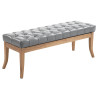 Banco Recibidor Ramses En Madera Clara Gris,120 cm