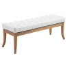 Banco Recibidor Ramses En Madera Clara Blanco,120 cm