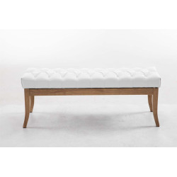 Banco Recibidor Ramses En Madera Clara Blanco,120 cm