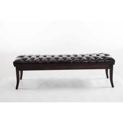 Taburete Recibidor Ramses En Madera Oscura Marrón,150 cm
