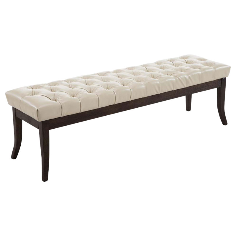 Taburete Recibidor Ramses En Madera Oscura Crema,150 cm