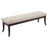 Taburete Recibidor Ramses En Madera Oscura Crema,150 cm