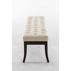 Taburete Recibidor Ramses En Madera Oscura Crema,150 cm