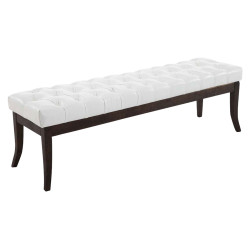 Taburete Recibidor Ramses En Madera Oscura Blanco,150 cm