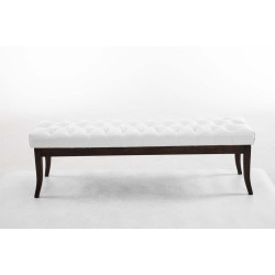 Taburete Recibidor Ramses En Madera Oscura Blanco,150 cm