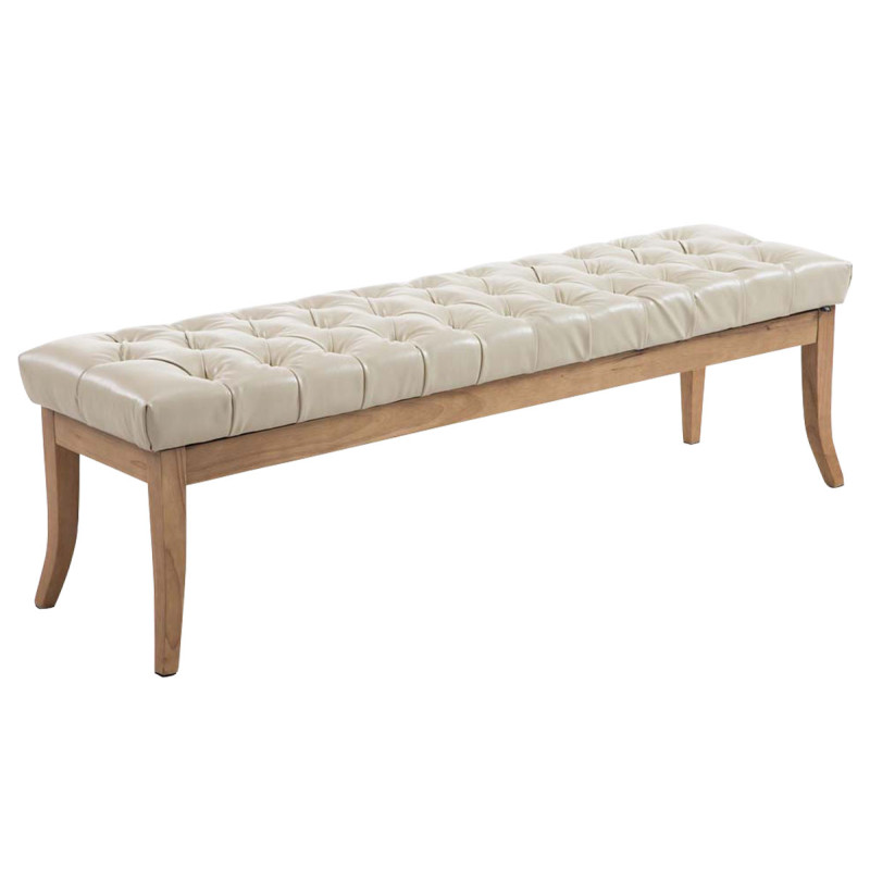 Banco Recibidor Ramses En Madera Clara Crema,150 cm