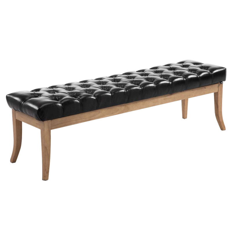 Banco Recibidor Ramses En Madera Clara Negro,150 cm