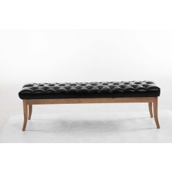 Banco Recibidor Ramses En Madera Clara Negro,150 cm