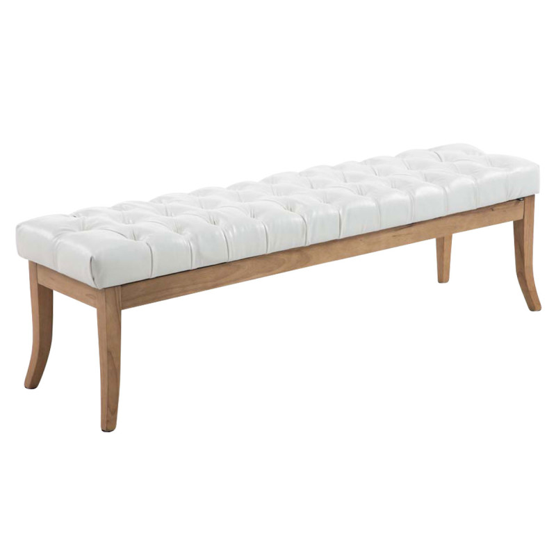 Banco Recibidor Ramses En Madera Clara Blanco,150 cm