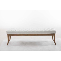 Banco Recibidor Ramses En Madera Clara Blanco,150 cm