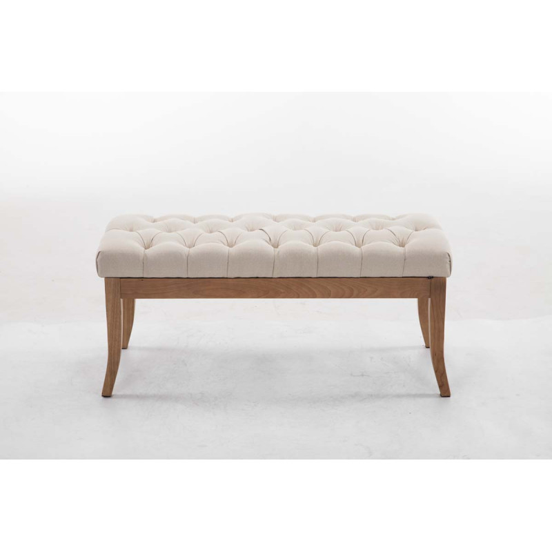Banco Recibidor Ramses En Tela & Madera Clara Crema,100 cm
