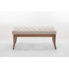 Banco Recibidor Ramses En Tela & Madera Clara Crema,100 cm