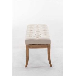 Banco Recibidor Ramses En Tela & Madera Clara Crema,100 cm