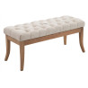 Banco Recibidor Ramses En Tela & Madera Clara Crema,100 cm