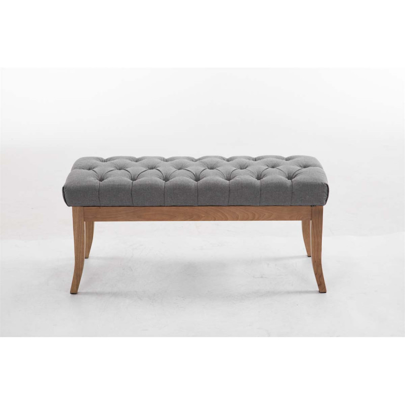 Banco Recibidor Ramses En Tela & Madera Clara Gris,100 cm