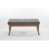 Banco Recibidor Ramses En Tela & Madera Clara Gris,100 cm
