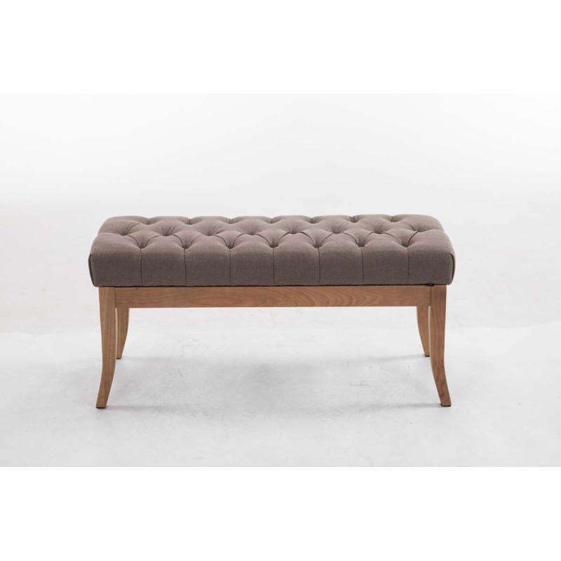 Banco Recibidor Ramses En Tela & Madera Clara Gris topo,100 cm