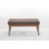 Banco Recibidor Ramses En Tela & Madera Clara Gris topo,100 cm